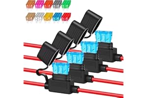 Anyongora Inline Fuse Holder 12V/24V Waterproof, 4 Pack Heavy Duty 12AWG Automotive Blade Fuse Block for Car Truck Marine Boat RV, Complete Kit with 40pcs ATC/ATO Fuses