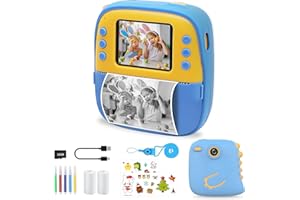 AMYWAY Kids Instant Digital Cameras,32GB Toddler Cam Instant Print Toys,1080P Children Printable Camera Children Day Birthday Gifts for 3-12 Years Old Girls, Toddler Camera Girls Toys (Blue)