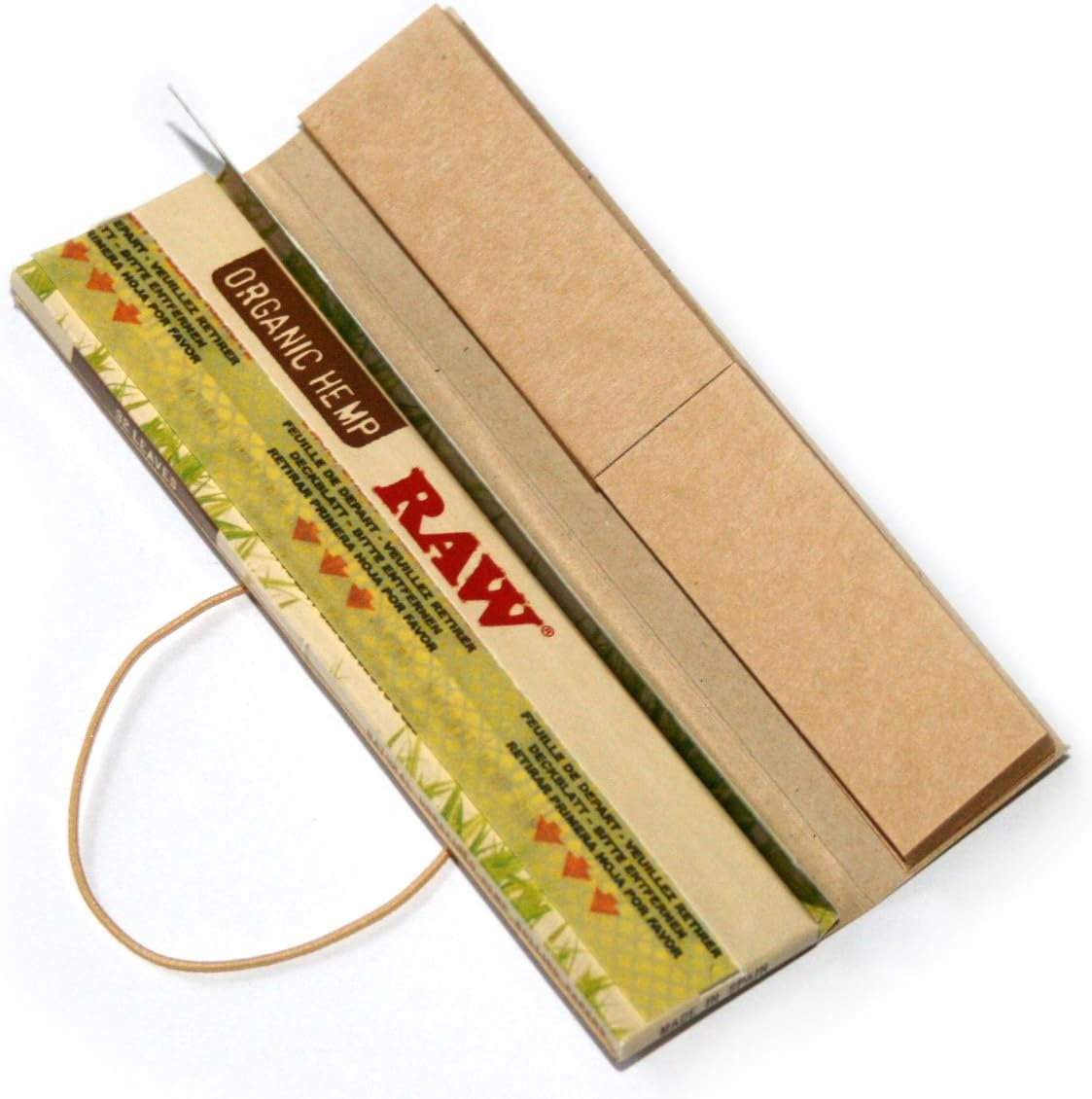 RAW Organic Hemp Connoisseur King Size Slim with Tips UnRefined Purest Natural Gum Rolling Paper - Pack of 24 - Image 3