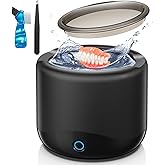 Ultrasonic Retainer Cleaner, 45kHz Retainer Cleaner Machine for Dentures, Mouth Guards, Aligners, Braces, Toothbrush Heads & Jewelry, 230ML Dental Cleaning Pod with 3 Modes & Digital Timer