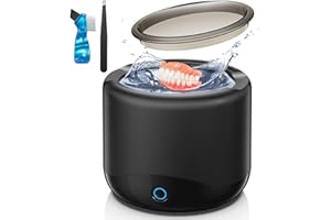 RELEXNOW Jewelry Cleaner Machine,Retainer Cleaning Machine with 45 KHz Portable Professional Denture Cleaner for Retainer, Dental, Mouth Guard, Ring, Silver, Jewelry for Home or Travel