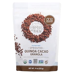 One Degree Organic Foods Quinoa Cacao Granola - Sprouted Oat - Case of 6 - 11 oz.