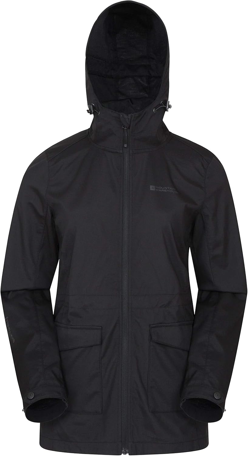 Mountain Warehouse Pines Womens Softshell Jacket Water Resistant Rain Jacket, Adjustable Fit