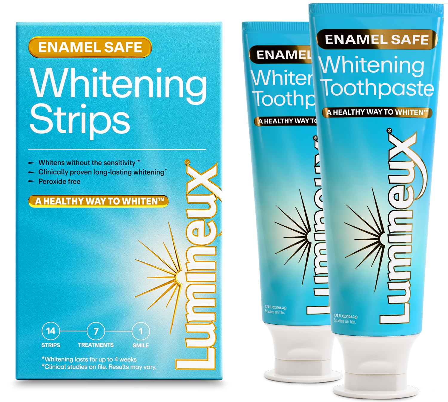 Lumineux Whitening Starter Set, 7 Strip Treatments & Toothpaste 2 Pack