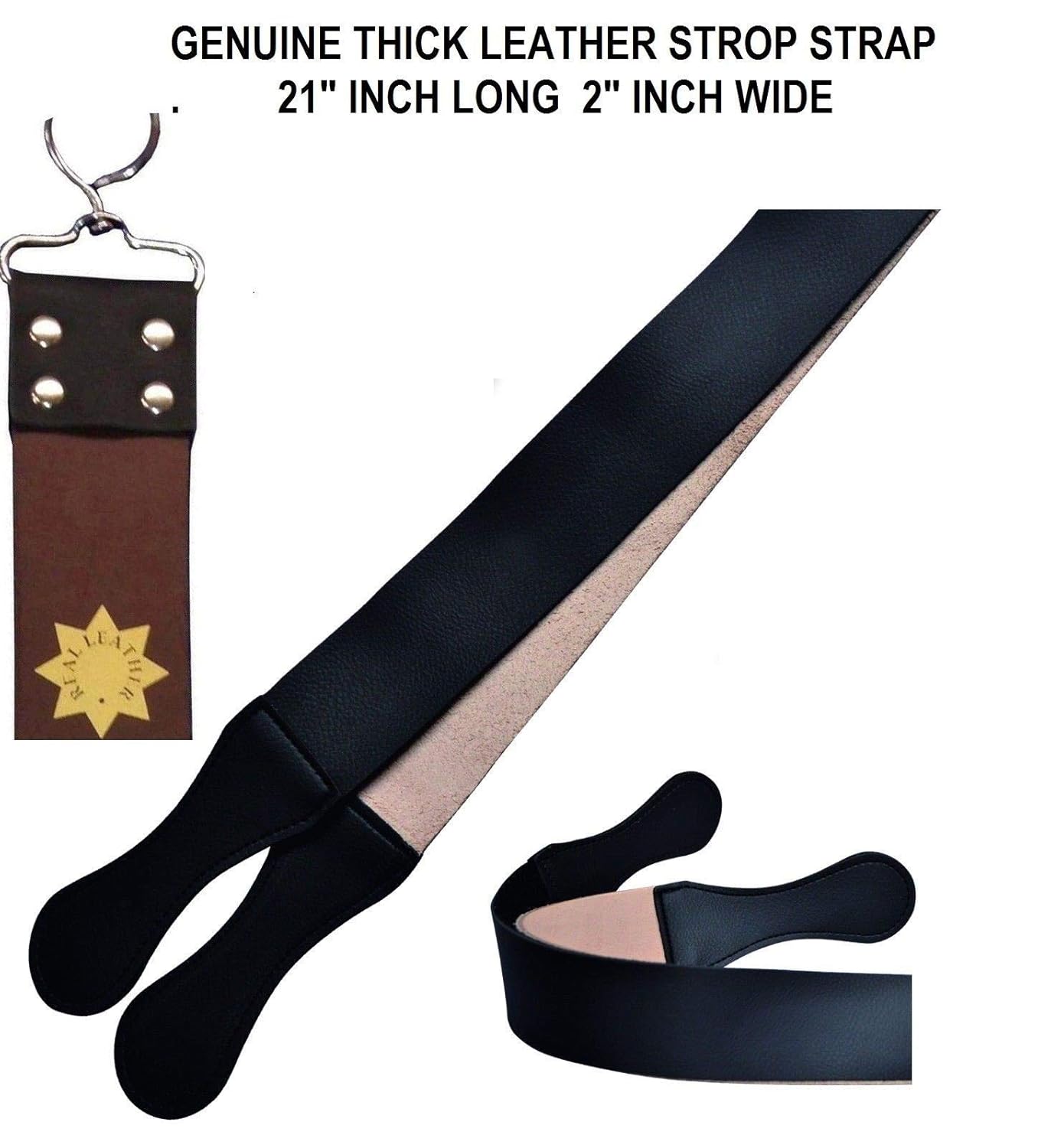 GENUINE LEATHER SHARPENING STROP STRAP BELT FOR STRAIGHT CUT THROAT