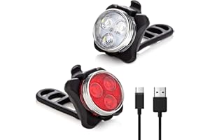 Vont 'Pyro' Bike Light Set, USB Rechargeable, Super Bright Bicycle Light, Bike Lights Front and Back, Bike Headlight, 2X Long