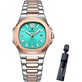 TIMGUX Watch for Women Business Dress Analog Quartz Two Tone Stainless Steel Waterproof Luminous Date Luxury Casual Wrist Watch
