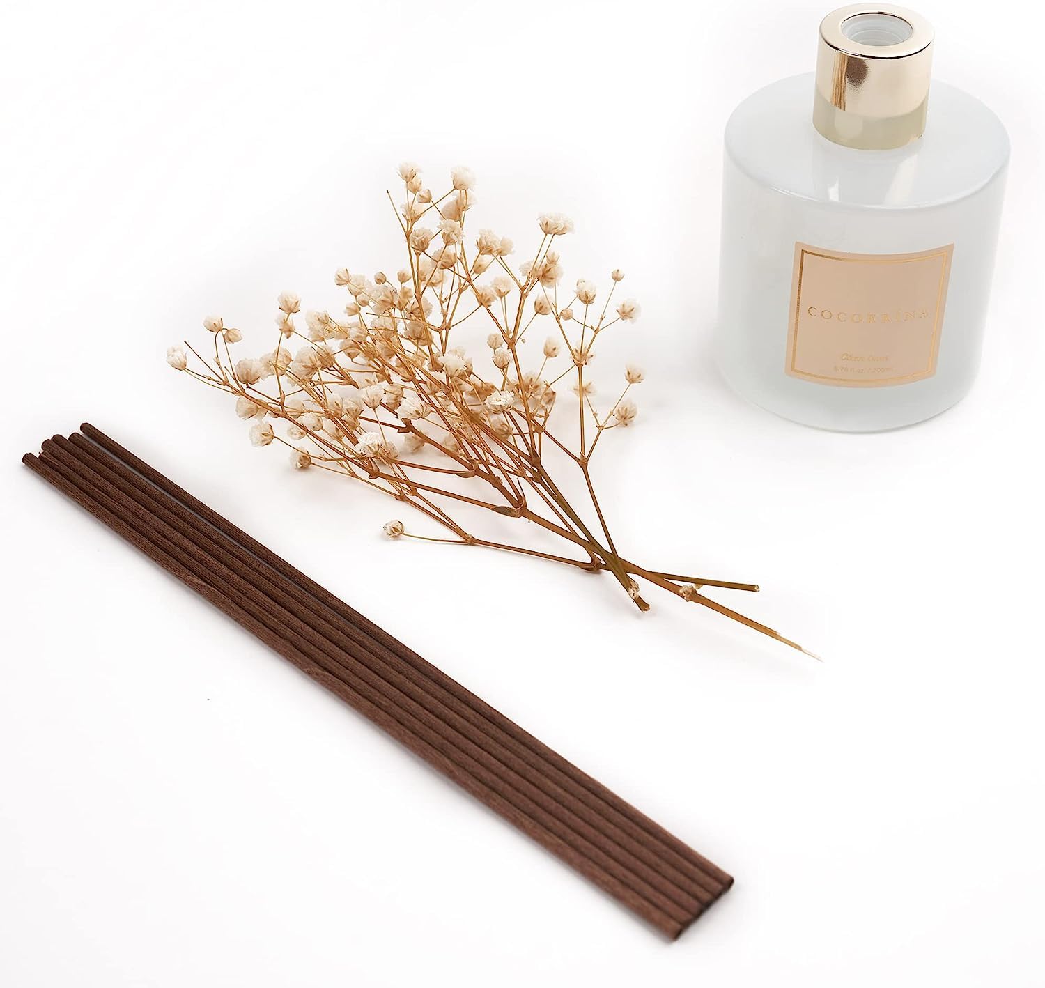 COCORRÍNA Raumduft Reed Diffuser mit 8 Duftstäbchen 200ml- Sauberes Leinen, Natürlich, Langanhaltend, Home Duft ätherisches Öl Reed Diffusor für Badezimmer Regal Dekoration 4
