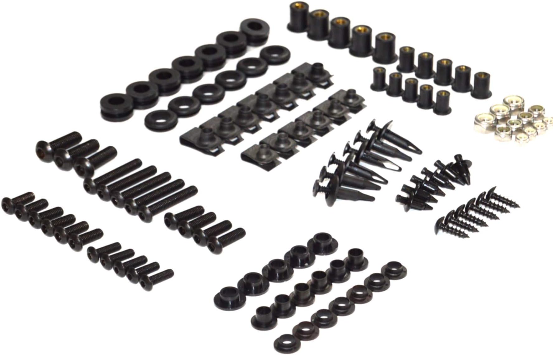 Black Complete Motorcycle Fairing Bolt Kit Suzuki GSX-R 600 / 750 2011 - 2015 Body Screws, Fasteners, and Hardware