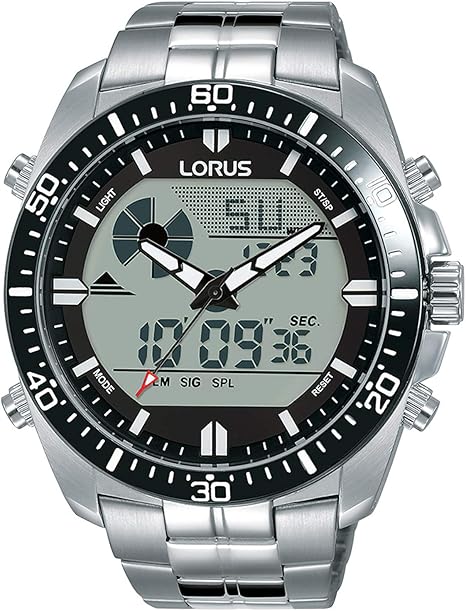 lorus men's stainless steel bracelet chronograph watch
