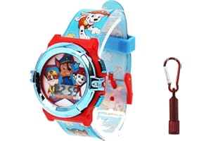 ACCUTIME Paw Patrol Kids Flashlight LCD Watch & Flashlight Set – Chase, Marshall, Rubble Character Design, Digital Display, Light-Up Feature, Adjustable Strap, Fun for Young Fans – Fits Wrists 5.5” to 8”