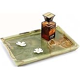 Radicaln Marble Rectangle Serving Tray 12" Inches Handmade Green Serving Platter for Kitchen Decor, Ideal Bathroom & Coffee Table Tray, Decorative Candle Dish for Kitchen Organization