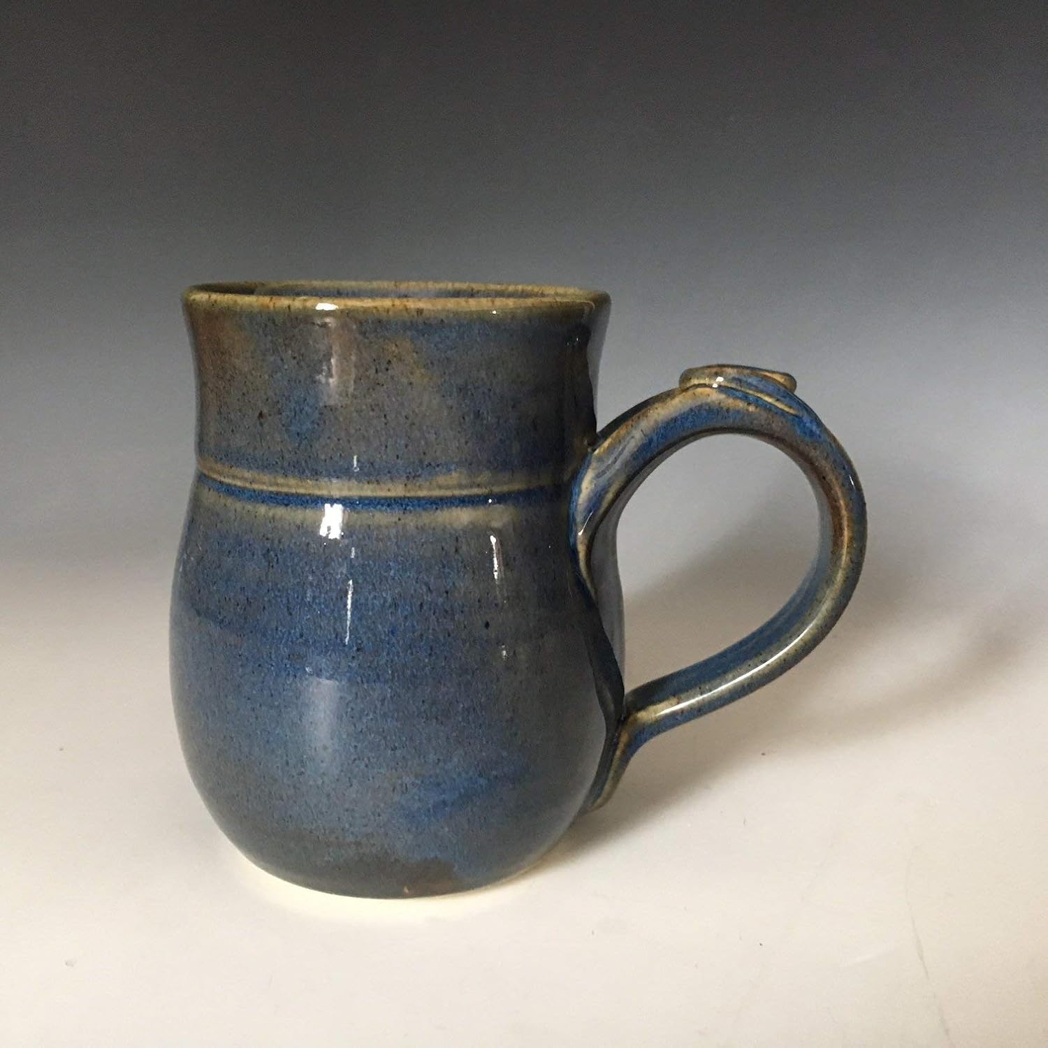 Blue Pottery Coffee Cup, Ceramic Mug, Tea Cup, Handmade