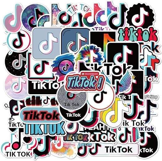 50PCS Hot Social Software TikTok Logo Stickers TikTok Merch Pack for