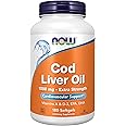 NOW Foods Supplements, Cod Liver Oil, Extra Strength 1,000 mg with Vitamins A & D-3, EPA, DHA, 180 Softgels