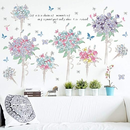 Tivopa Hermoso Color Ramo Mariposa Dibujos Animados Etiqueta De La