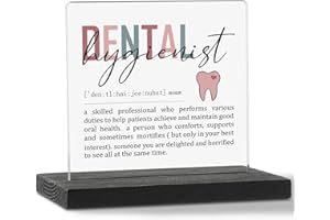 YODOCAMP Dental Hygienist Appreciation Gifts Clear Desk Decor Sign, Dental Definition Thank You Gift for Dentist Assistant Her Graduation Retirement, Dentist Plaque for Dental Clinic Office Decor TZD21