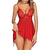 Avidlove Lingerie for Women Lace Babydoll Sleepwear Boudoir Outfits Plus Size Langeray XS-5XL