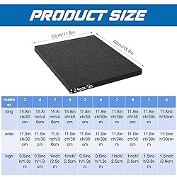 kymqlyw 4 Pieces Polyurethane Foam Sheet 15.8 x