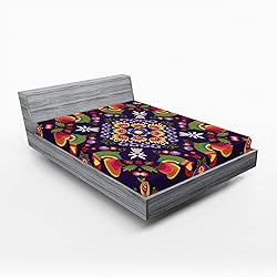 Ambesonne Polish Folk Art Fitted Sheet, Traditional
