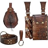 Retro Belt Pouch Waist Pack Medieval Witch Alchemy Vials Potion Bottle Viking Renaissance Costume Cosplay Accessories (Pouch-Brown)