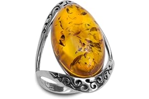 Ian and Valeri Co. Baltic Amber Sterling Silver Classic Large Oval Ring