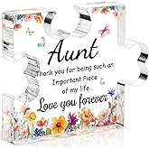 Funnli Aunt Birthday Gifts Acrylic Plaque, Valentines Day Christmas Mothers Day Gifts for Aunt Auntie, Aunt Birthday Gifts from Niece Nephew, Best Aunt Ever Gifts 3.35 x 2.76 Inch Desk Decorations
