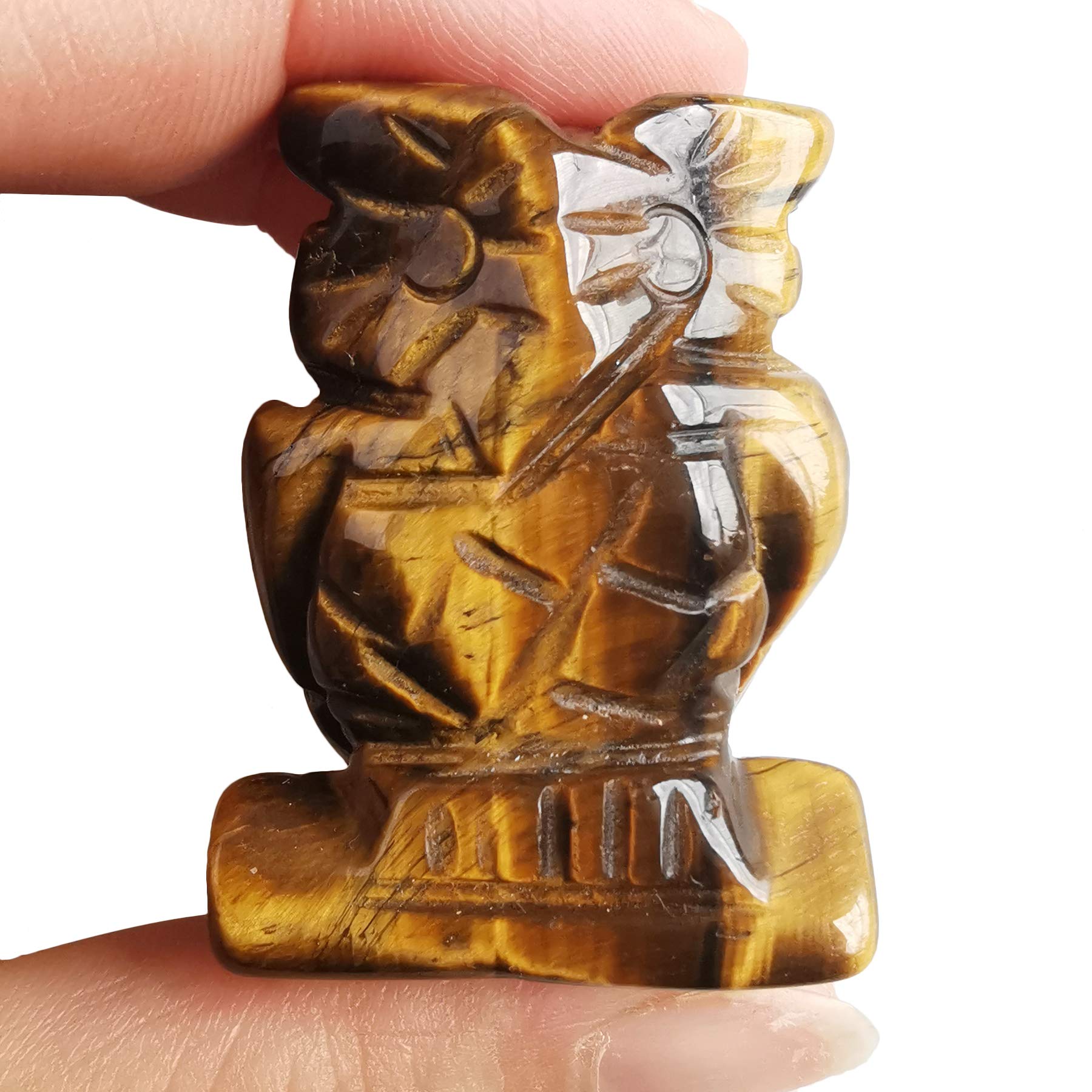 Lovionus89 Natural Tiger's Eye Owl Bird Statue, Hand Carved Healing Crystal Animal Figurines Home Decoration 1.5 inches โ image 1