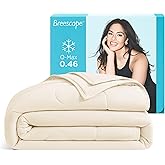 Breescape Cooling Comforter King Size - BlendTek™ Q-Max>0.46 Tech, Breathable Blanket for Hot Sleepers & Night Sweats Relief, Premium Lightweight Summer Bedding, 106x96 Inches, Ivory