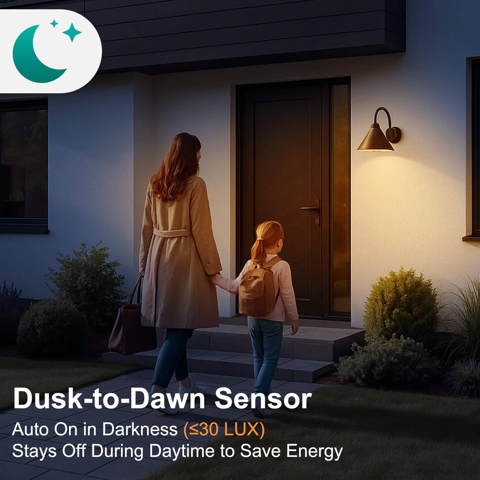DiCUNO E27 LED Lampe mit PIR-Bewegungsmelder 12W, Warmweiß 2700K, 2er Pack 5