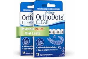 ORVANCE OrthoDots Clear – 24-Hour Protection | Sticks Better Than Dental Wax | Moisture Activated Braces Wax Alternative for Pain Caused by Braces, Clear Aligner Trays, and Other Orthodontic Appliances