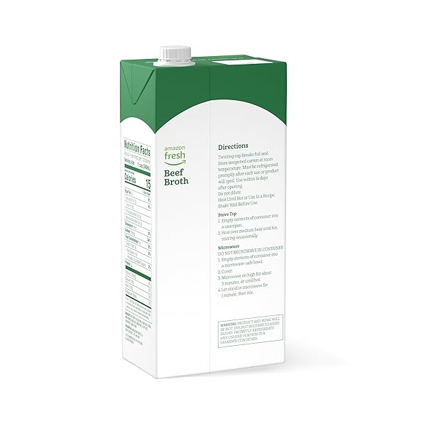 AMAZON FRESH, BEEF BROTH, CARTON, 32 OZ