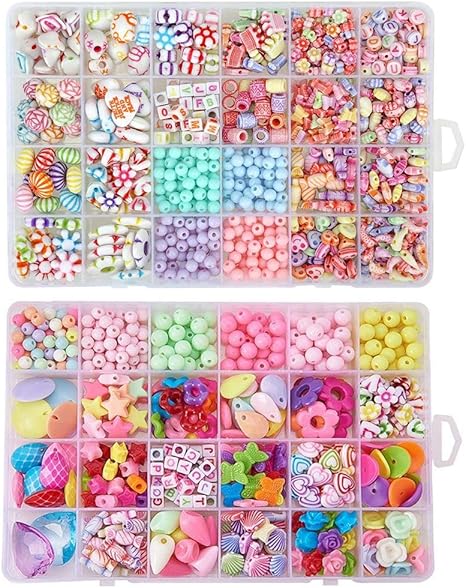 Amazon Kinshen 約1000個 Diyビーズ おもちゃ 48種類 アクセサリー ハンドメイド ラブリービーズ 子供のお誕生日 プレゼント 収納ケース付き ビーズ ストーン 通販