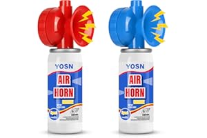 YOSN Marine Boat Air Horn 1.4oz, Loud Mini Handheld Air Horns for Safety, Mini Small Compressed Can Blow Fog Bear Horn, Emergency Use for Boating, Hiking, Camping, Sporting Events Outdoor Alarm (2PCS)