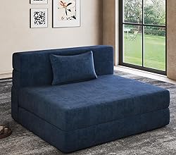Luoxiao Folding Sofa Bed Twin with Pillow, Portable