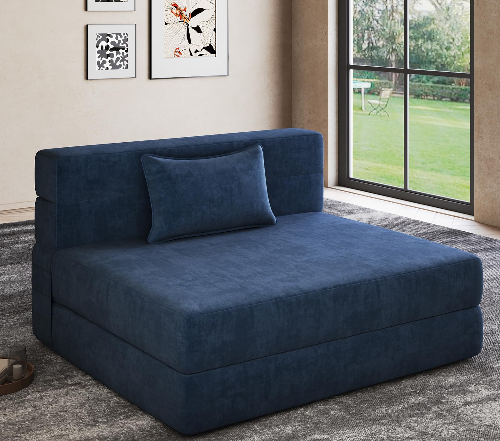 Luoxiao Folding Sofa Bed Twin with Pillow, Portable