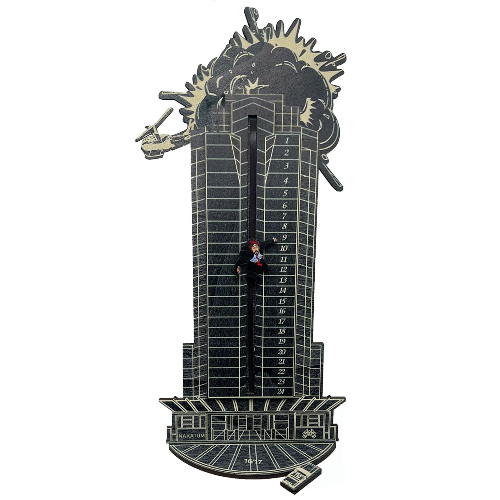GWAWG Christmas Die Hard Advent Calendar,Hans Gruber Advent Calendar,Christmas Countdown Calendars,for Tabletop Decorations,Party Favors, Classroom Prizes,Xmas Gift(Black)