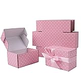BIOBROWN 6x4x3" Small Shipping Boxes 25 Pack, Pink