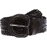Women's 2" Wide Braided Woven Round Leather Belt