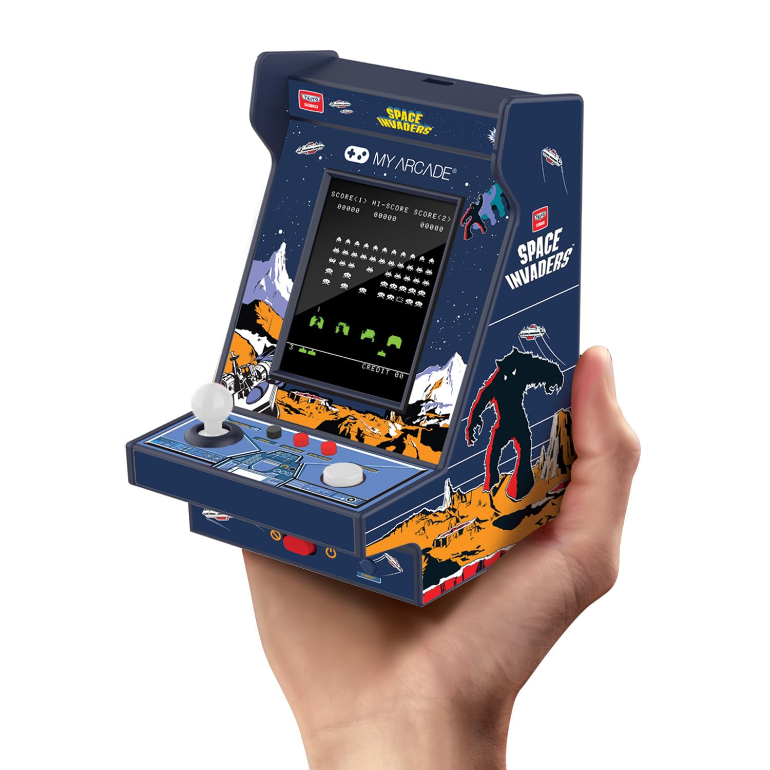 Photo 1 of My Arcade Space Invaders Nano Player - Arcade Classics 4.8" Portable Handheld Mini Arcade Machine, 2.4" Screen Color Display, Retro Video Game