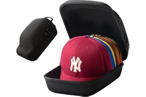 Ozueccr Hard Hat Travel Case – Storage for Baseball Caps with Carrying Handle and Adjustable Shoulder Strap, Hat Organizer Protects up to 6 Hats, for Travel and Home Storage (Black)