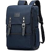 HFSX Anti Theft Laptop Backpack Men Women Business Travel Computer Backpack College Bookbag Stylish Water Resistant Vintage Backpack with USB Port Fits 15.6 Inch Laptop Blue