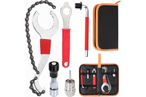 Swpeet 7-Piece Bicycle Repair Kit, 3-in-1 Multi Bike Cassette Removal Tool with Chain Whip, Auxiliary Wrench, Bracket Removal