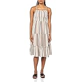 Angie Womens Women's Smocked Tiered Striped Maxi Dress