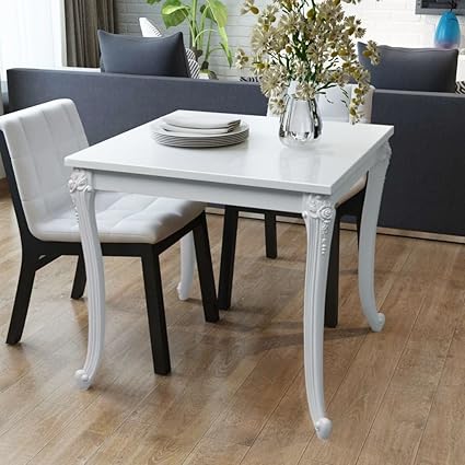 vidaXL Hochglanz Esstisch Küchentisch Esszimmertisch Speisetisch 80x80x76cm Weiß