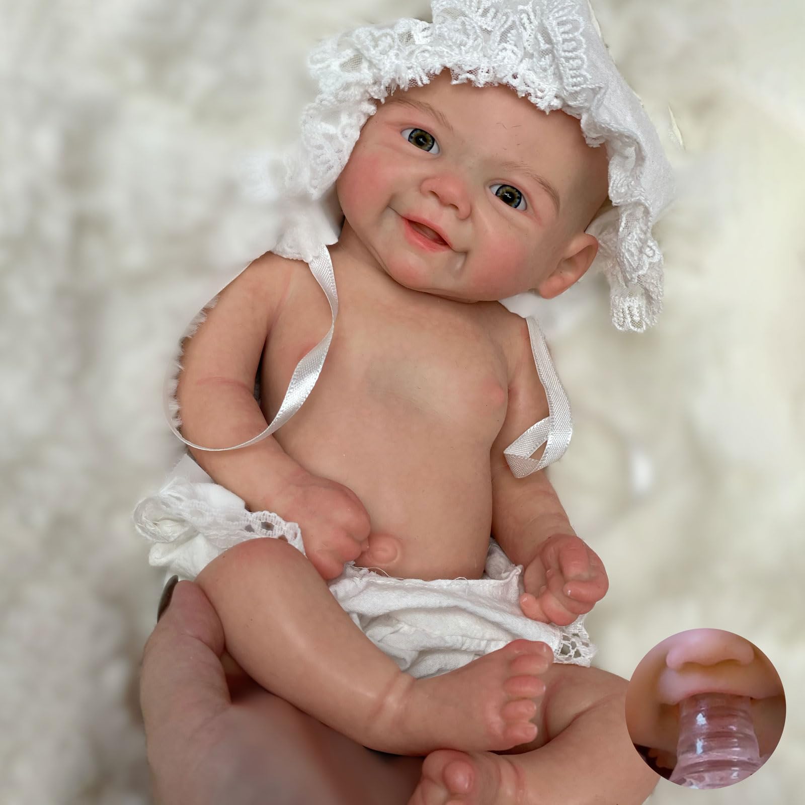Photo 1 of Gileutay 12 inch Silicone Baby Dolls Full Body Girl Realistic Reborn Dolls Hand Painted Real Life Baby Dolls Toy for Kids
