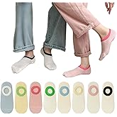 Riccess Womens Cute No Show Socks 4/5/6/7/8 Pairs - Aesthetic Non Slip Invisible Low Cut for Flats Loafers Breathable Soft