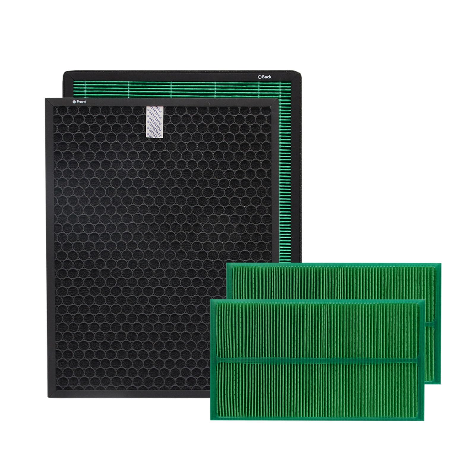 PUREBURG Replacement Filter Kit Compatible with COWAY Airmega Dual Clean APMS-1020A Air Purifier and Humidifier 2 in 1, H13 MAX2 Filter + 2 Pack Humidifier Filter