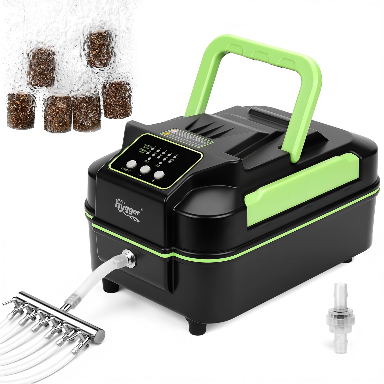 Photo 1 of hygger Powerful Rechargeable Aquarium Air Pump, Adjustable Battery-Powered Oxygen Aerator for Fish Tank Emergency, Commercial Use, Live Well, Koi Pond & Power Outages