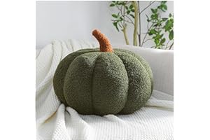 Eoieov Hallween Pumpkin Pillow Drak Green,11.02 inch Soft Stuffed Halloween Decorations Pumpkin Pillow Plush for Halloween Thanksgiving Party Home Decor Pumpkin Decor